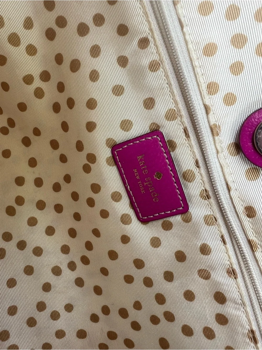 Kate Spade New York Magenta Pebbled Leather Satchel Gold Hardware Purple
